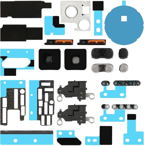 Complete Full Replace Kits Full Bottom Loudspeaker AntiDust Mesh Replacement for iPhone 13 Repair Mic Camera Bracket Net Parts with Motherboard Heat Dissipation Protectionn Sticker Sets in Saudi Arabia