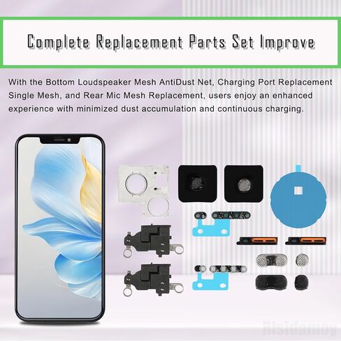 Complete Full Replace Kits Full Bottom Loudspeaker AntiDust Mesh Replacement for iPhone 13 Repair Mic Camera Bracket Net Parts with Motherboard Heat Dissipation Protectionn Sticker Sets in Saudi Arabia