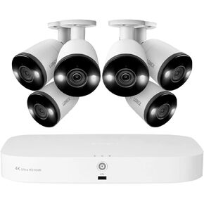 Lorex 4K 8-Channel 2TB Wired NVR System with Smart Deterrence and Smart Motion Detection Cameras 6 Cam