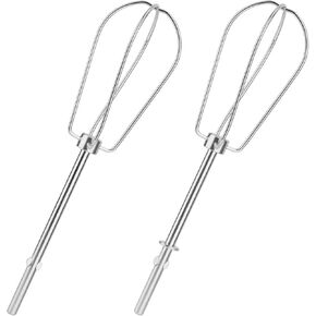 2 Pack Hand Mixer Turbo Beater Attachments W10490648, Stainless Steel Hand Mixer Beaters for KitchenAid, Electric Whisk Parts KHM2B AP5644233 PS4082859 Part Replacement Accessories
