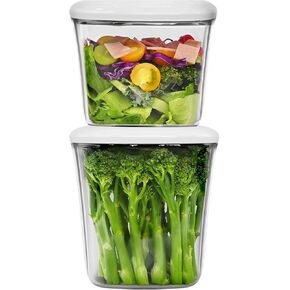 Supplementary Vacuum Seal Containers 1.5L + 2L, BPA Free Tritan, Only Works with the Matching VP04 Handheld Vacuum Sealer (Vacuum Sealer Not Included)
