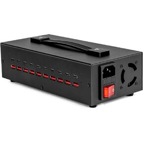 Portable USB C Charger Block, 250W(30A) 30 Port (20 USB A & 10 USB C Port) Home USB Charging Station for Multiple Devices, Desktop USB Wall Charger Compatible with iPhone, iPad, Kindle, Tablets, Watch