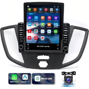 9.7" Android 13 Car Stereo w/Carplay Android Auto for Ford Transit Connect 2014 2015 2016 2017 2018 2019 IPS Car Audio Receiver w/WiFi GPS Bluetooth AHD Camera Mic,SWC/AV IN/FM/AM Radio Receiver-2+32G