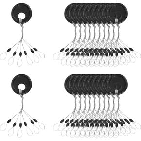PATIKIL Fishing Rubber Bobber Beads Stoppers, 300 Pieces 6 in 1 Float Sinker Stop Oval Shape XS Size for Fishing Line, Black