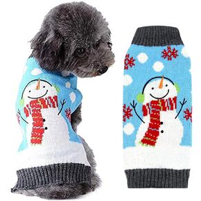 Dog Christmas Sweater Holiday Clothes for Dogs Girl Boy Fall Winter Knitted Soft Warm Puppy Clothing Cute Polar Bear Pet Outfit Ugly Xmas Sweater for Small Medium Large Dogs Cats(M,Grey)