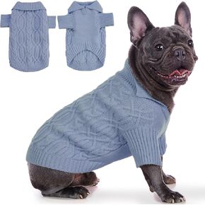 Classic Polo Dog Sweater, Knitwear Fleece Winter Dog Clothes Boy Girl, Christmas Holiday Warm Pet Outfits Apparel, Red M
