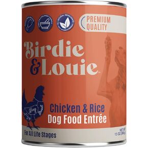 Birdie & Louie Wet Dog Food Real Chicken and Veggies 12-Pack 13oz Cans