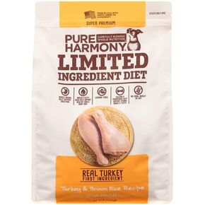 Pure Harmony Dog Food Super Premium Turkey & Brown Rice Recipe Limited Ingredient Diet, 64 Ounce