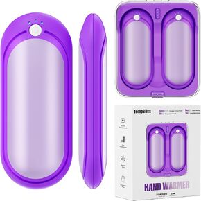 Hand Warmers Rechargeable 2 Pack, Rechargeable Hand Warmer with 10000mah Charging Case, Portable Temperature Control Pocket Heater, Electric Hand Warmer for Outdoor, Hunting, Golf, Camping