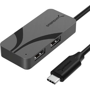 SABRENT Multi-Port USB-C Hub with Power Delivery, HDMI Out, 3 USB A Ports, 4K@60Hz, 90W PD, Aluminum [HB-SHPU]