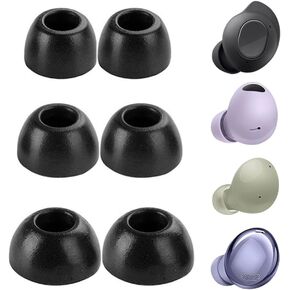 for Galaxy Buds FE/Galaxy Buds 2 Pro Memory Foam Ear Tips Replacement Comfortable Eartips Cover Compatible with Samsung Galaxy Buds Pro/Galaxy Buds 2 Black L/M/S 3 Pairs