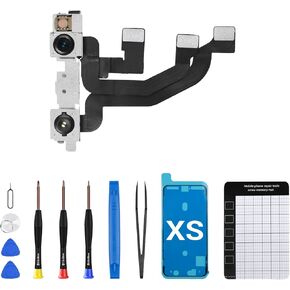 for iPhone Xs Front Camera Replacement Flex Cable Connector OEM New Face Front 7MP Camera Part Facing Lens Module Light Receiver Transmitter Full Repair Tools Kit A1920 A2097 A2098 A2099 A2100