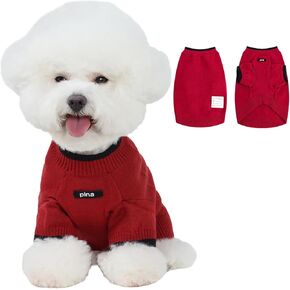 PINA Dog Sweater, Knitted Dog Sweater with Two-Legs Sleeves, Dog Pullover Sweater Classic Warm Windproof, Puppy Sweater Winter Clothes for Small Medium Large Dogs