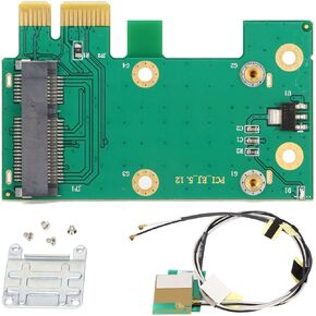 Mini PCIE to PCIE Adapter Card, Mini PCI Express to PCI Express Card Adapter, PCB Network Card Adapter with Antenna for Desktop Computer, Plug and Play