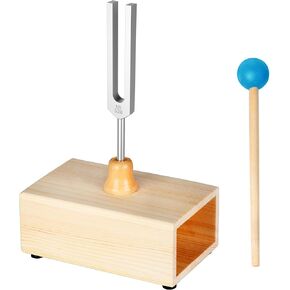 440Hz, 432Hz, 417Hz Aluminum Alloy Tuning Fork with Resonance Box and Wooden Hammer，3 pcs tuning fork Suitable for Sound Therapy, Yoga, Relaxation and Meditation