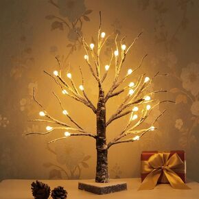 Fanshunlite Lighted Table Artificial Tree, 48 LED Crystal Tree Lamp, 19" RGB Colorful Decor Table Lighting Adjustable Branches Bonsai, Home Party Wedding Christmas Halloween Decoration DIY Gift