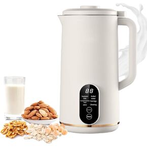 Automatic Nut Milk Maker, 22oz Low Noise Soy Milk Maker Machine for Homemade Almond, Oat, Coconut, Soy, Plant Based Milks and Non Dairy Beverages with Self-Cleaning/Delay Start/Boil Water