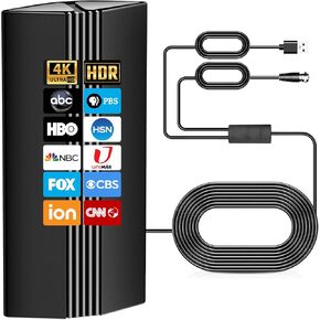 1100+ Miles Digital TV Antenna, TV Antenna for Smart TV, Portable HD Antenna Indoor, Supports 4k Indoor Full Hd Smart Tv-36ft Coax HDTV Cable