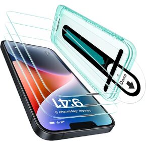 ESR 3 Pack for iPhone 14 / iPhone 13 / iPhone 13 Pro Screen Protector, [9H Hardness] [Military Grade Shatterproof] Tempered Glass Film with Flawless Fit Tray