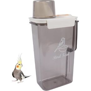 Bird Seed Storage 2L Airtight Pet Food Storage Container Plastic Bird Food Container with Measuring Cup BPA Free Dog Food Containers for Dry Food Leakproof Seed Storage Container for Cat Bird