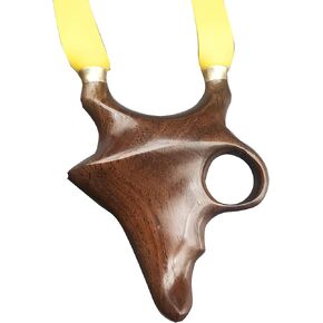 Black Wooden Slingshot Outdoor Hunting Sling Shot Adult Toy Catapult with Rubber Band (Left Hand Grip)