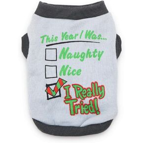 DroolingDog Dog Christmas T Shirt Fleece Warm Clothes for Small Dogs, Large