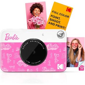 Barbie x Kodak Printomatic Full-Color Instant Print Digital Camera – 5MP Portable Barbie Camera Prints Colorful 2x3" Sticky-Back Photos – Signature Style