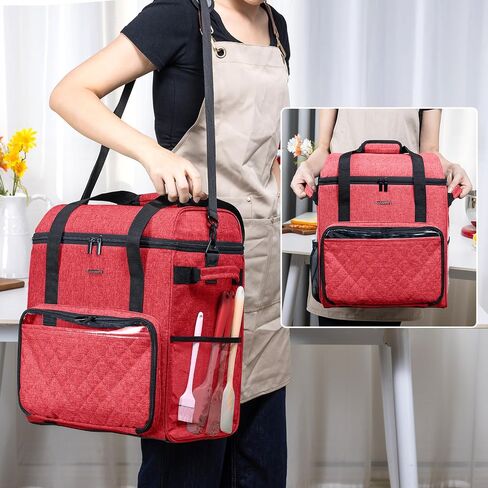 حقيبة حمل خلاط بحامل من BAGSPRITE مع منزلق خلاط متوافق مع خلاطات KitchenAid (6-8 كوارت)، حقيبة غطاء خلاط مع جيوب للمرفقات والإكسسوارات، حقيبة تخزين فقط in Kuwait
