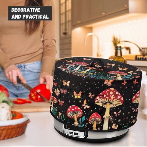 Crock Pot Cover Dust Cover Mushroom Butterfly Slow Cooker Dust Cover 6 7 8 Oval Crock Pot Washable Appliance Cover Universal Fit Most Crock Pot Microwave Food Cover in Kuwait