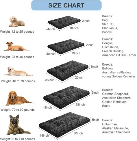 VERZEY Dog Beds Crate Pad Mat for Large Dogs,Fits Dog Crate Kennel Cage,Comfortable Soft Fluffy Cushion, Anti-Slip Pets Cat Pillow Bed (42" L x 28" W, Dark Gray) in Saudi Arabia