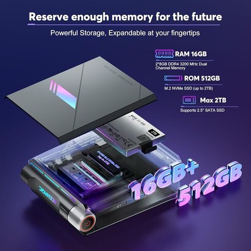 كمبيوتر ألعاب صغير من ACEMAGIC i9، معالج i9-11900H (يصل إلى 4.9 جيجا هرتز)، كمبيوتر صغير للألعاب، ذاكرة وصول عشوائي 16 جيجابايت، 512 جيجابايت NVME SSD، كمبيوتر مكتبي صغير مع 3 أوضاع/RGB/مراوح مزدوجة/WiFi 6/BT5.2 in Kuwait