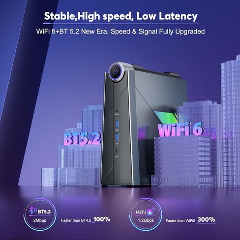 كمبيوتر ألعاب صغير من ACEMAGIC i9، معالج i9-11900H (يصل إلى 4.9 جيجا هرتز)، كمبيوتر صغير للألعاب، ذاكرة وصول عشوائي 16 جيجابايت، 512 جيجابايت NVME SSD، كمبيوتر مكتبي صغير مع 3 أوضاع/RGB/مراوح مزدوجة/WiFi 6/BT5.2 in Kuwait