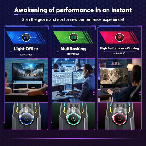 كمبيوتر ألعاب صغير من ACEMAGIC i9، معالج i9-11900H (يصل إلى 4.9 جيجا هرتز)، كمبيوتر صغير للألعاب، ذاكرة وصول عشوائي 16 جيجابايت، 512 جيجابايت NVME SSD، كمبيوتر مكتبي صغير مع 3 أوضاع/RGB/مراوح مزدوجة/WiFi 6/BT5.2 in Kuwait