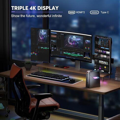 كمبيوتر ألعاب صغير من ACEMAGIC i9، معالج i9-11900H (يصل إلى 4.9 جيجا هرتز)، كمبيوتر صغير للألعاب، ذاكرة وصول عشوائي 16 جيجابايت، 512 جيجابايت NVME SSD، كمبيوتر مكتبي صغير مع 3 أوضاع/RGB/مراوح مزدوجة/WiFi 6/BT5.2 in Kuwait