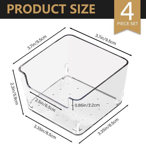 Clear Acrylic Sticky Note Holder, 3.7 x 3.7 x 2.4 In Clear Acrylic Notepad Holder, Memo Pad Sticky Note Dispenser Desk Organizer for School Dorm Office Home Supplies (2 pcs) in Kuwait