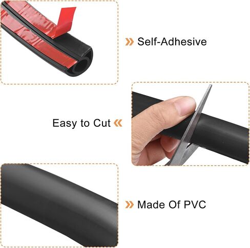 غطاء سلك أرضي uxcell D25 بطول 6.6 قدم، أرضية غطاء سلك PVC، غطاء سلك لأسلاك التمديد، حماية الأسلاك ومنع رحلات الكابلات، عرض الفتحة: 0.39 بوصة، أسود in Saudi Arabia