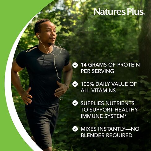 NaturesPlus Spiru-Tein، شوكولاتة - 2.1 رطل - مركب بروتين مع سبيرولينا - 14 جم من البروتين النباتي لكل حصة - غير معدل وراثيًا، نباتي - 34 حصة in Saudi Arabia