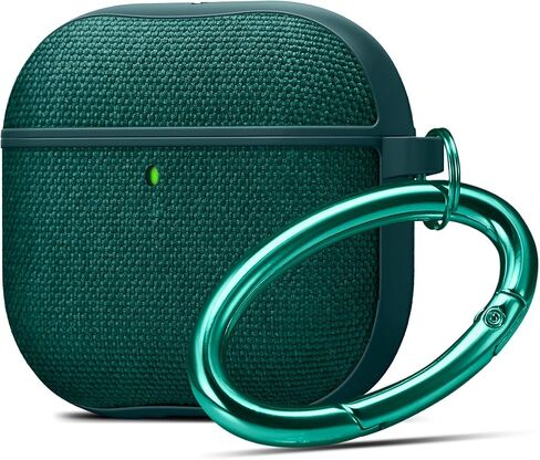 Spigen Urban Fit مصمم لحافظة AirPods 4 وAirPods 4 مع حافظة إلغاء الضوضاء النشطة (2024) غطاء حماية من القماش الفاخر مع سلسلة مفاتيح - أسود in Saudi Arabia