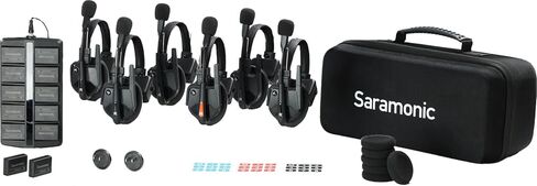 Saramonic WiTalk9-9S 9-Person 1.9GHz Full-Duplex Wireless Intercom System with Single-Ear Headsets, 500m Range, Expandable to 30 Users, Includes 4 Batteries, 10-Bay Charger, and Deluxe Carry Case. in Saudi Arabia