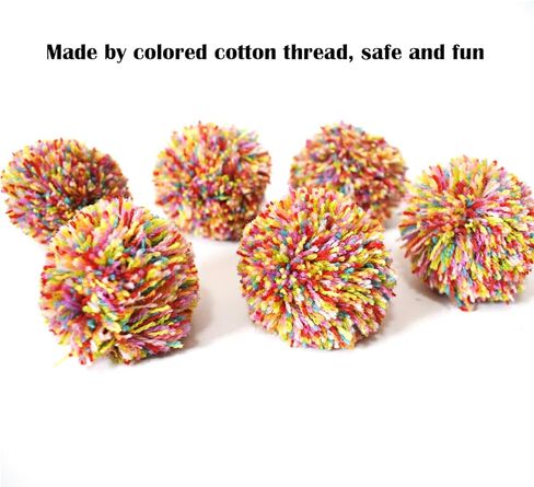 6 قطع من كرات القطط، كرات غزل للقطط مقاس 2.36 بوصة، ألوان متنوعة تفاعلية للقطط، كرات تدريب للقطط، آمنة لقطتك in Kuwait