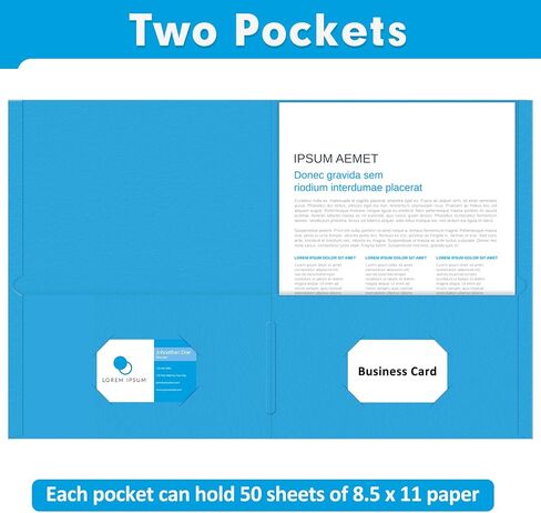 Two Pocket Folders, PANDRI 50 Pack 2 Pocket Folders, Letter Size Paper File Folder for School Office Home Business, Assorted 5 Colors in Saudi Arabia
