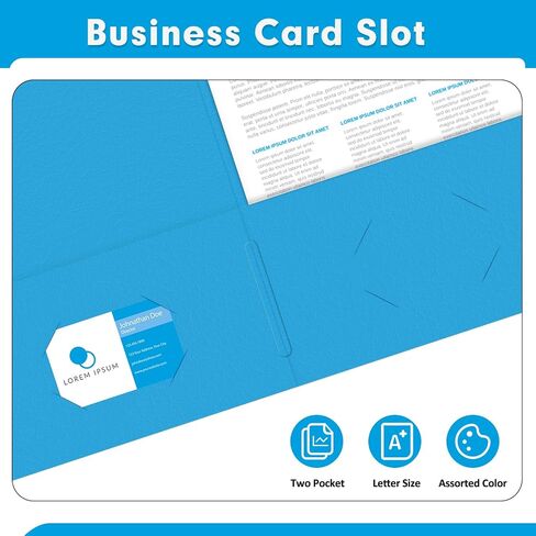 Two Pocket Folders, PANDRI 50 Pack 2 Pocket Folders, Letter Size Paper File Folder for School Office Home Business, Assorted 5 Colors in Saudi Arabia