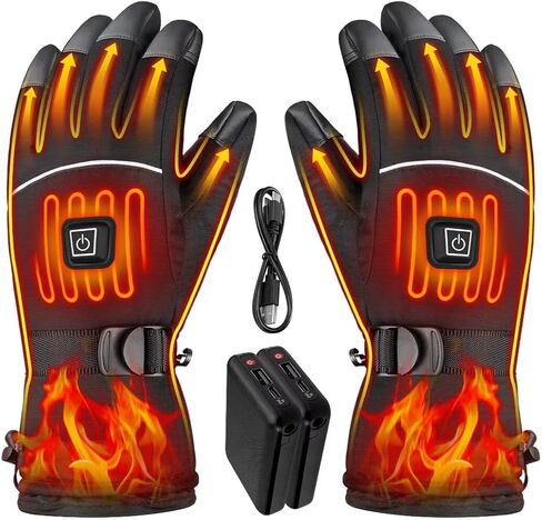 Heated Gloves - Rechargeable Electric Battery Heated Gloves for Men and Women Touchscreen Winter Thermal Glove with 3 Heating Levels Waterproof Heated Gloves for Hunting Fishing Skiing Hiking#3 in Kuwait