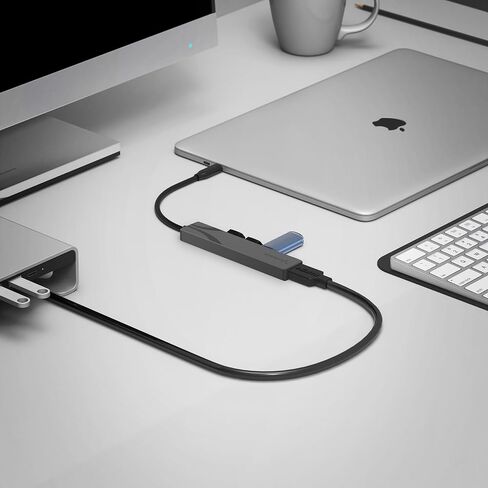 موزع SABRENT USB-C متعدد المنافذ مع توصيل الطاقة، مخرج HDMI، 3 منافذ USB A، 4K@60 هرتز، 90 وات PD، ألومنيوم [HB-SHPU] in Kuwait