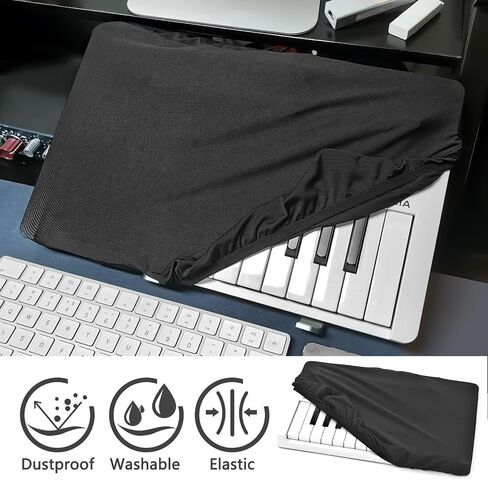 Pro Shield: Ultimate Stretch-fit Chinlon Keyboard Cover - Water & Dust Resistant, Compatible with Arturia KeyLab 49 MkII Black in Saudi Arabia