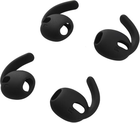 3 Pairs Galaxy Buds 3 Ear Hooks Wingtip, Replacement Silicone Wings Sport Earhooks Ergonomic Design Wing Tips Holder Non-Slip Anti-Slip Comfortable Accessories for Galaxy Buds 3 - Black in Kuwait