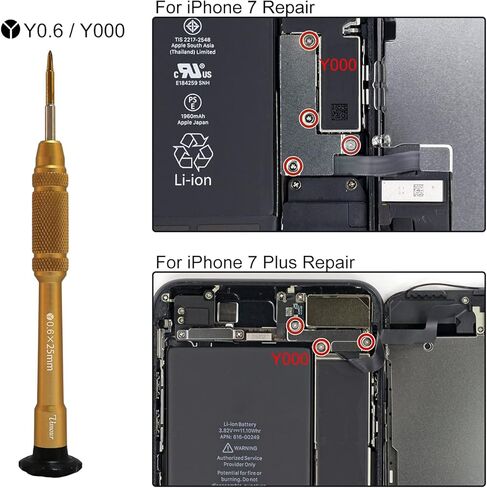 2 Pack 0.6 Y Shape Tri-point Triwing Magnetic Y000 Screwdriver for Apple iPhone 7 iPhone 7 Plus iPhone 8 iPhone 8 Plus iPhone X, XR, XS, XS Max, 11, 12, 13,14, 15, Apple Watch in Kuwait