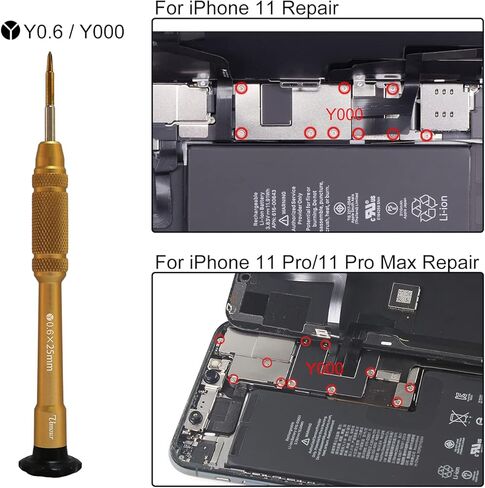 2 Pack 0.6 Y Shape Tri-point Triwing Magnetic Y000 Screwdriver for Apple iPhone 7 iPhone 7 Plus iPhone 8 iPhone 8 Plus iPhone X, XR, XS, XS Max, 11, 12, 13,14, 15, Apple Watch in Kuwait