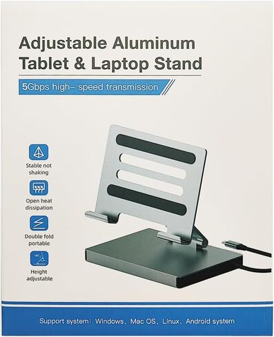 iPad Pro USB C Hub Stand, Adapter for iPad Pro M4 M2 M1 13 12.9 11 Inch iPad Air Docking Station Foldable 4K 60Hz HDMI, PD Charging, SD/TF Card Reader, 3 USB 3.0, 3.5mm Audio, iPad Dock Accessories in Saudi Arabia