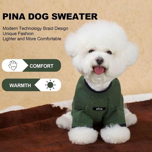 PINA Dog Sweater, Knitted Dog Sweater with Two-Legs Sleeves, Dog Pullover Sweater Classic Warm Windproof, Puppy Sweater Winter Clothes for Small Medium Large Dogs in Saudi Arabia
